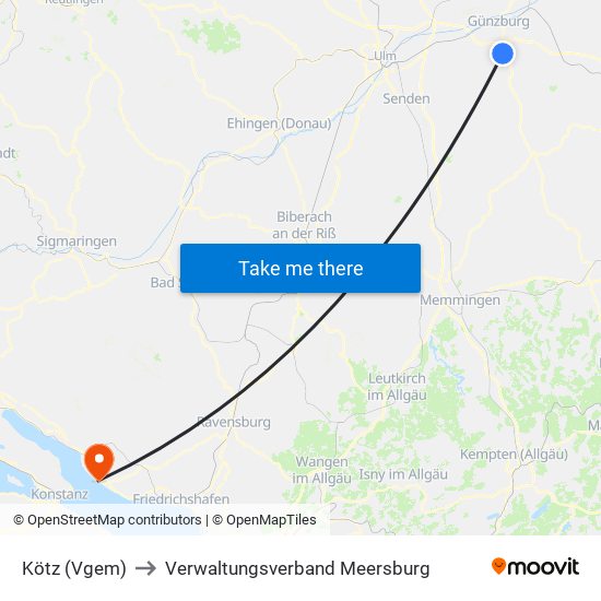 Kötz (Vgem) to Verwaltungsverband Meersburg map