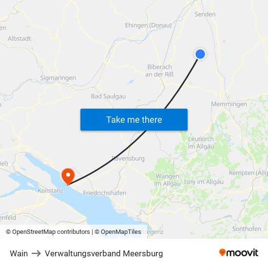 Wain to Verwaltungsverband Meersburg map