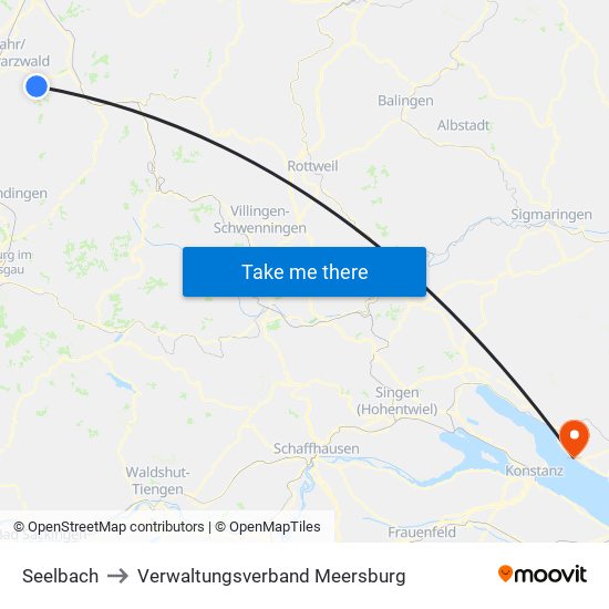 Seelbach to Verwaltungsverband Meersburg map