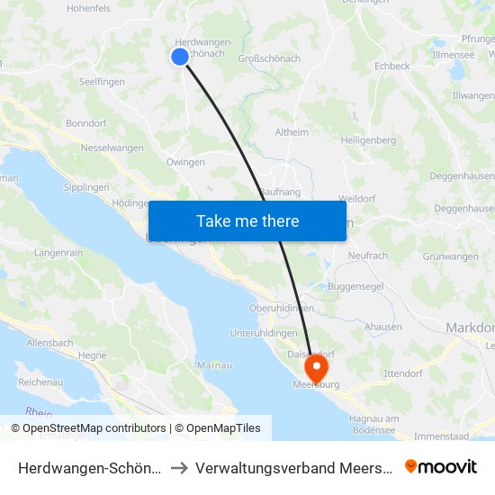 Herdwangen-Schönach to Verwaltungsverband Meersburg map