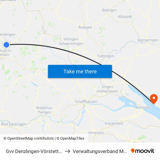 Gvv Denzlingen-Vörstetten-Reute to Verwaltungsverband Meersburg map