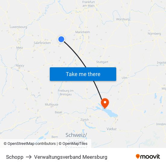 Schopp to Verwaltungsverband Meersburg map