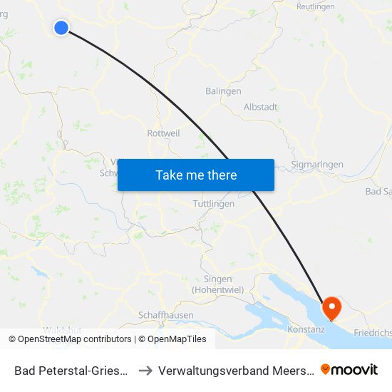 Bad Peterstal-Griesbach to Verwaltungsverband Meersburg map