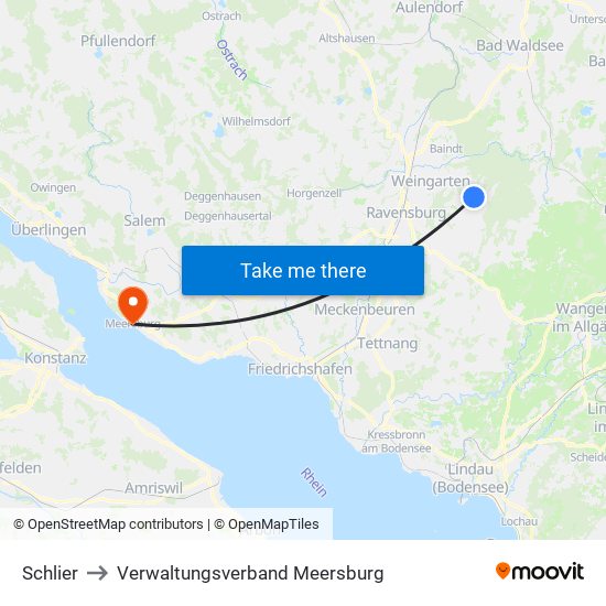 Schlier to Verwaltungsverband Meersburg map