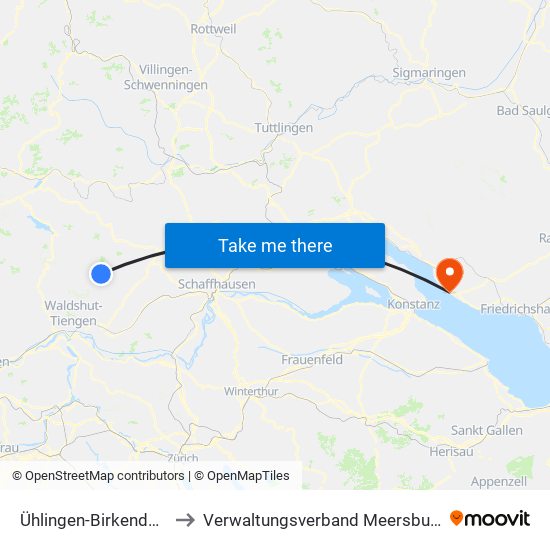 Ühlingen-Birkendorf to Verwaltungsverband Meersburg map