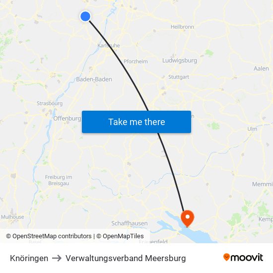 Knöringen to Verwaltungsverband Meersburg map