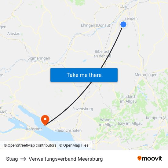 Staig to Verwaltungsverband Meersburg map