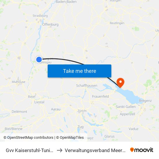 Gvv Kaiserstuhl-Tuniberg to Verwaltungsverband Meersburg map