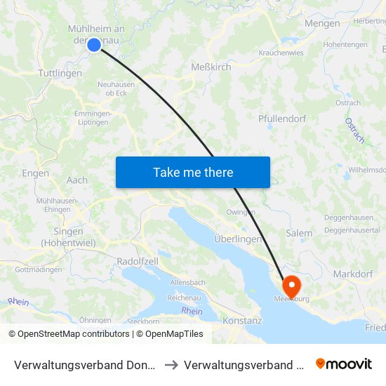 Verwaltungsverband Donau-Heuberg to Verwaltungsverband Meersburg map