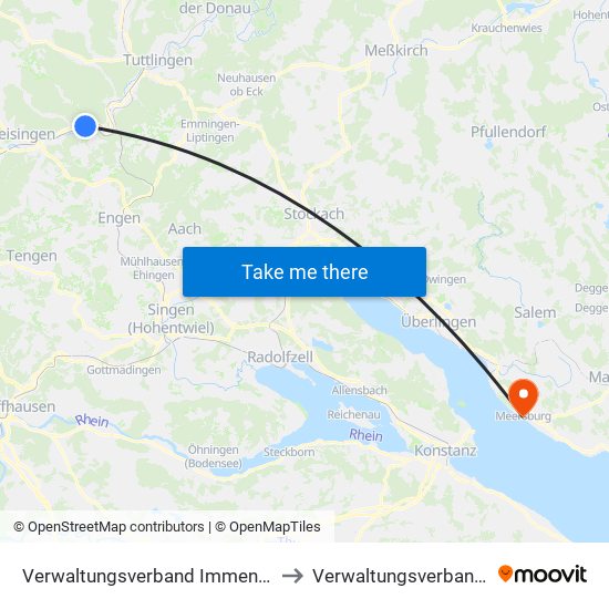 Verwaltungsverband Immendingen-Geisingen to Verwaltungsverband Meersburg map