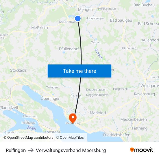 Rulfingen to Verwaltungsverband Meersburg map