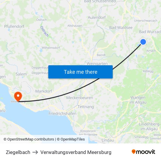 Ziegelbach to Verwaltungsverband Meersburg map