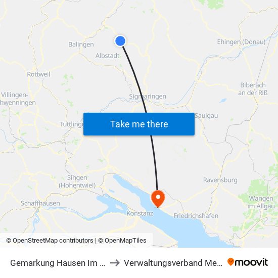 Gemarkung Hausen Im Killertal to Verwaltungsverband Meersburg map