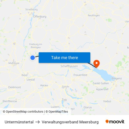 Untermünstertal to Verwaltungsverband Meersburg map