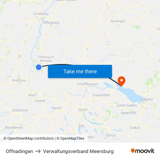 Offnadingen to Verwaltungsverband Meersburg map