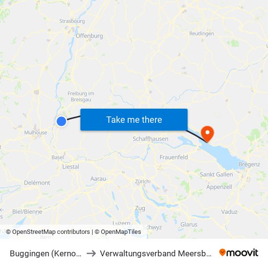 Buggingen (Kernort) to Verwaltungsverband Meersburg map