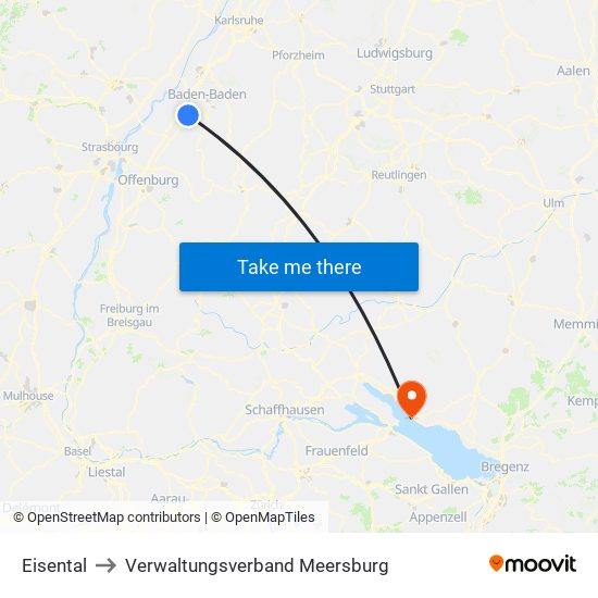 Eisental to Verwaltungsverband Meersburg map