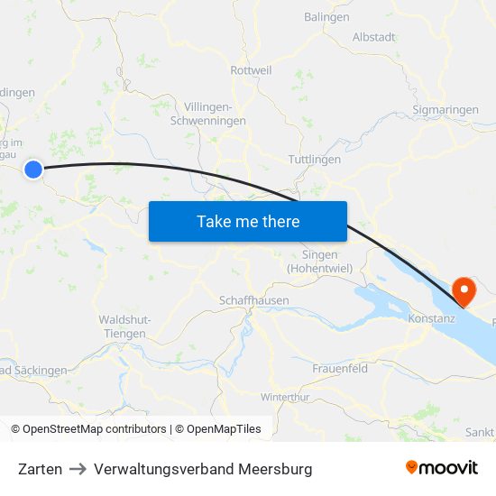 Zarten to Verwaltungsverband Meersburg map