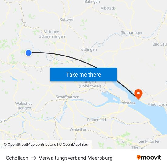 Schollach to Verwaltungsverband Meersburg map