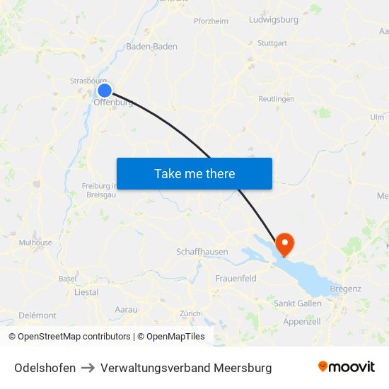 Odelshofen to Verwaltungsverband Meersburg map