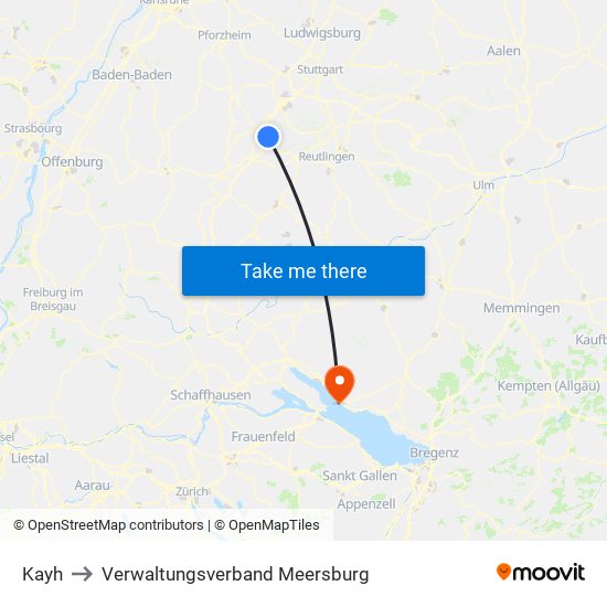 Kayh to Verwaltungsverband Meersburg map