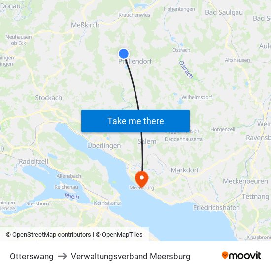 Otterswang to Verwaltungsverband Meersburg map