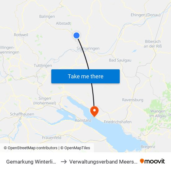 Gemarkung Winterlingen to Verwaltungsverband Meersburg map