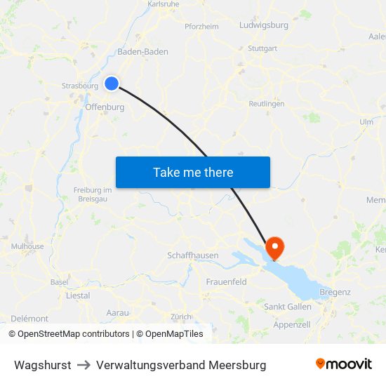 Wagshurst to Verwaltungsverband Meersburg map