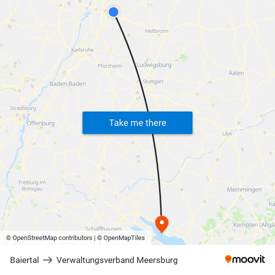 Baiertal to Verwaltungsverband Meersburg map