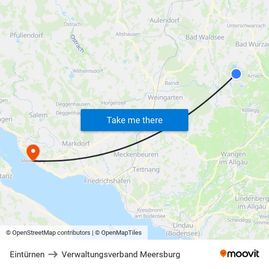 Eintürnen to Verwaltungsverband Meersburg map