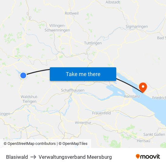 Blasiwald to Verwaltungsverband Meersburg map