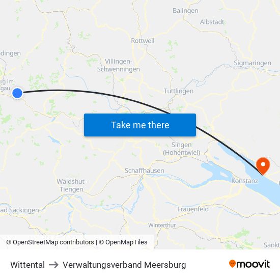 Wittental to Verwaltungsverband Meersburg map