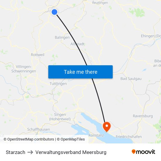 Starzach to Verwaltungsverband Meersburg map