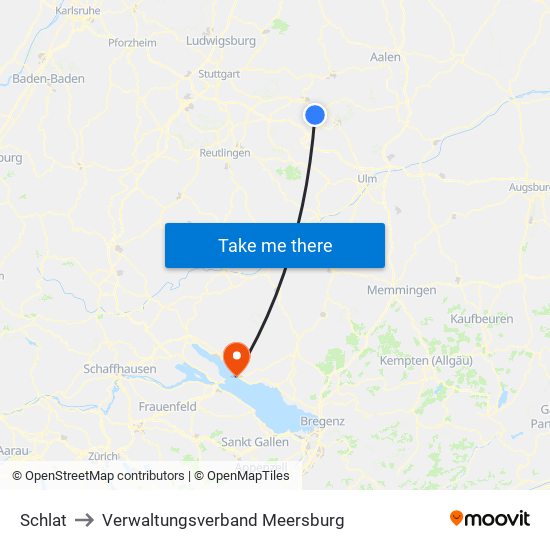 Schlat to Verwaltungsverband Meersburg map