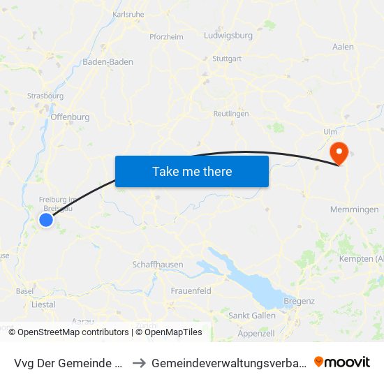 Vvg Der Gemeinde Schallstadt to Gemeindeverwaltungsverband Dietenheim map