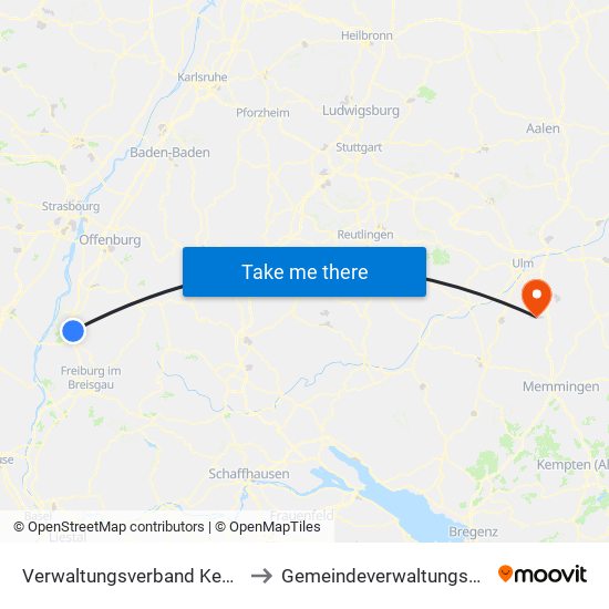 Verwaltungsverband Kenzingen-Herbolzheim to Gemeindeverwaltungsverband Dietenheim map