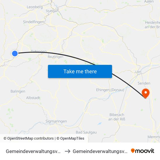 Gemeindeverwaltungsverband Oberes Gäu to Gemeindeverwaltungsverband Dietenheim map