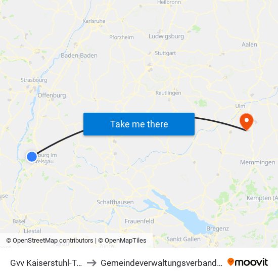 Gvv Kaiserstuhl-Tuniberg to Gemeindeverwaltungsverband Dietenheim map