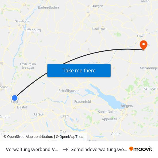 Verwaltungsverband Vorderes Kandertal to Gemeindeverwaltungsverband Dietenheim map