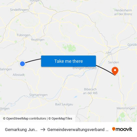 Gemarkung Jungingen to Gemeindeverwaltungsverband Dietenheim map