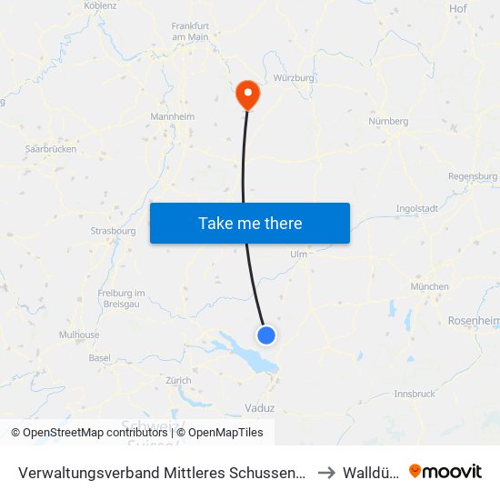 Verwaltungsverband Mittleres Schussental to Walldürn map