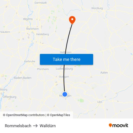 Rommelsbach to Walldürn map