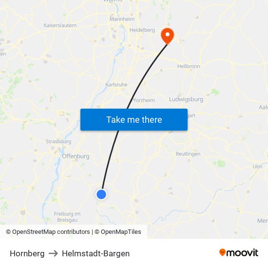 Hornberg to Helmstadt-Bargen map