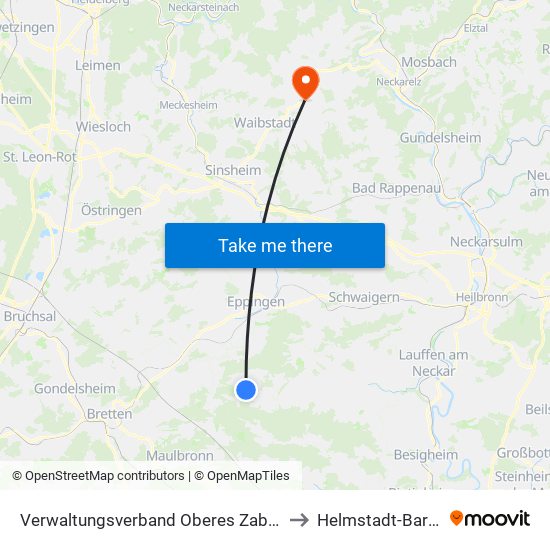 Verwaltungsverband Oberes Zabergäu to Helmstadt-Bargen map