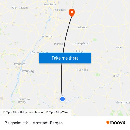Balgheim to Helmstadt-Bargen map