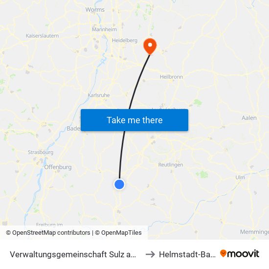 Verwaltungsgemeinschaft Sulz am Neckar to Helmstadt-Bargen map