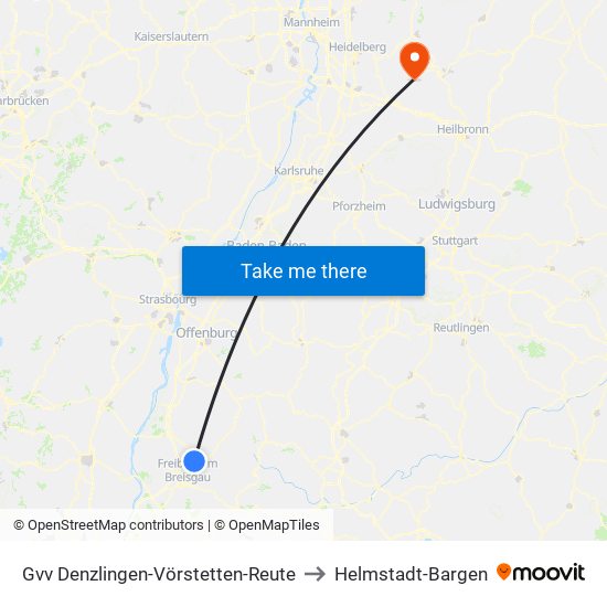 Gvv Denzlingen-Vörstetten-Reute to Helmstadt-Bargen map