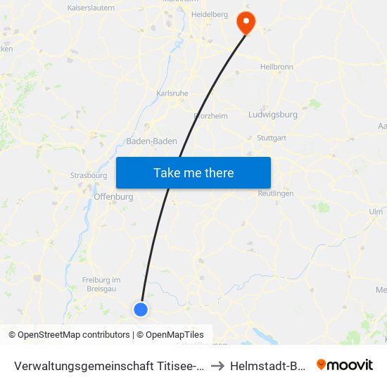 Verwaltungsgemeinschaft Titisee-Neustadt to Helmstadt-Bargen map