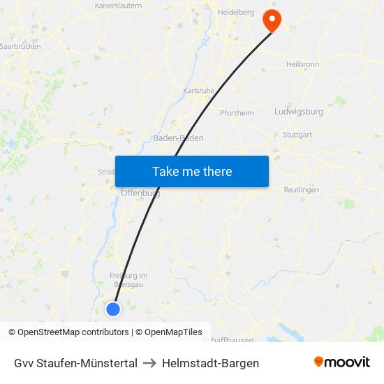 Gvv Staufen-Münstertal to Helmstadt-Bargen map