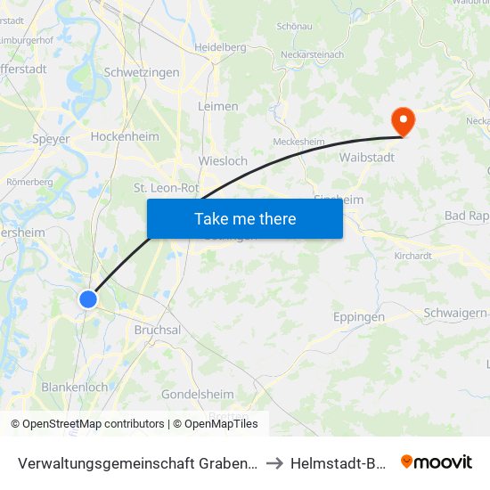 Verwaltungsgemeinschaft Graben-Neudorf to Helmstadt-Bargen map